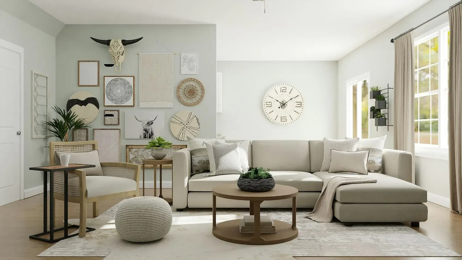 Family living room with soft furnishings
