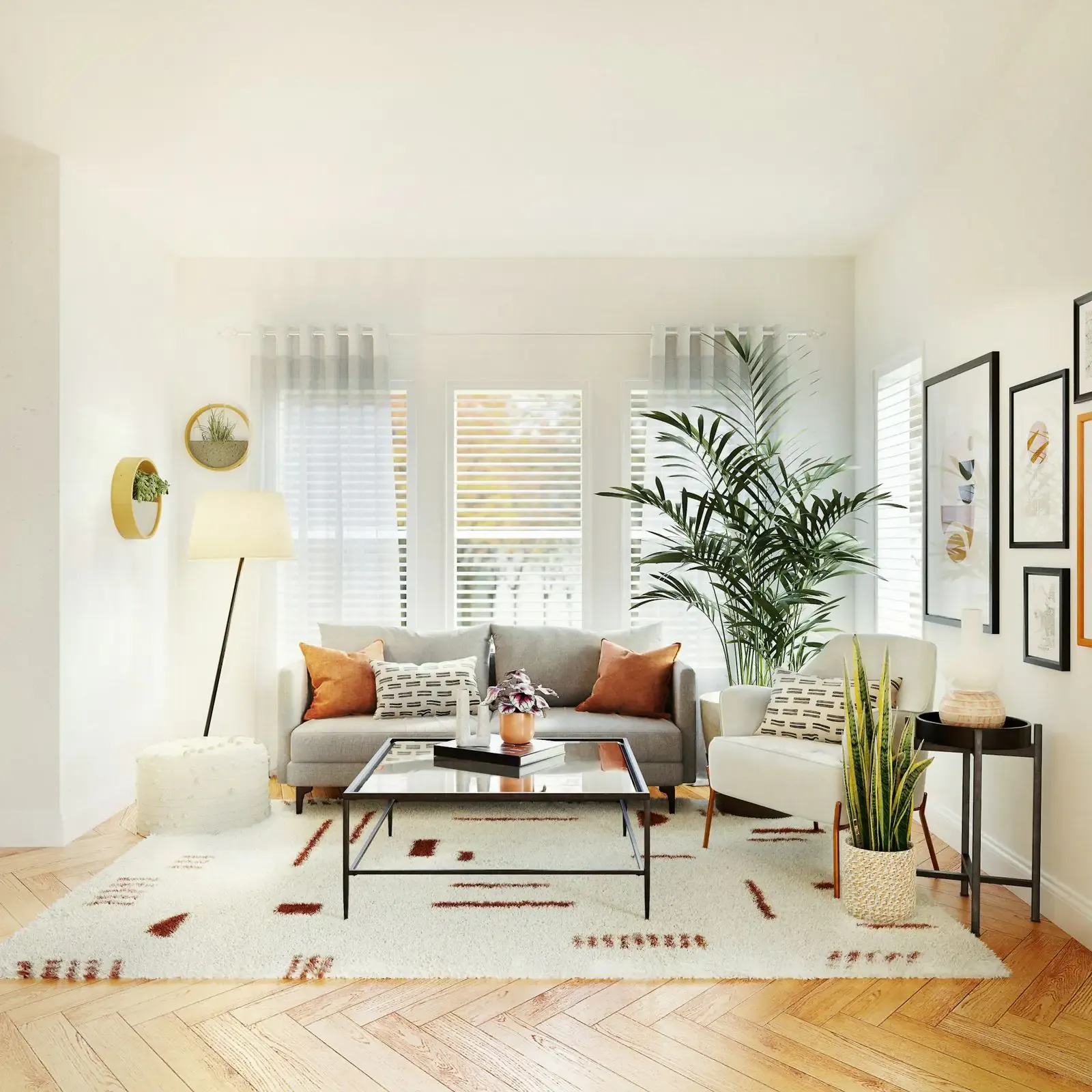 Living room corner with indoor planting